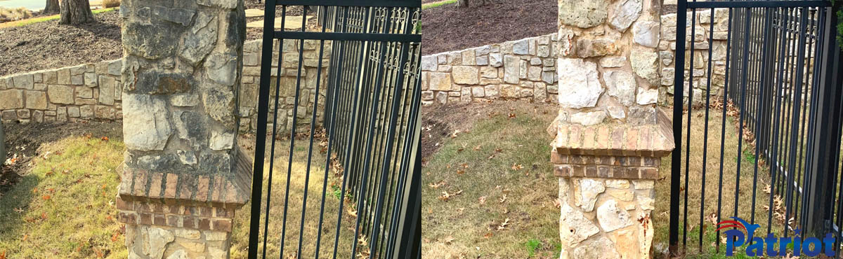 Limestone Fence - Patriot SoftWash