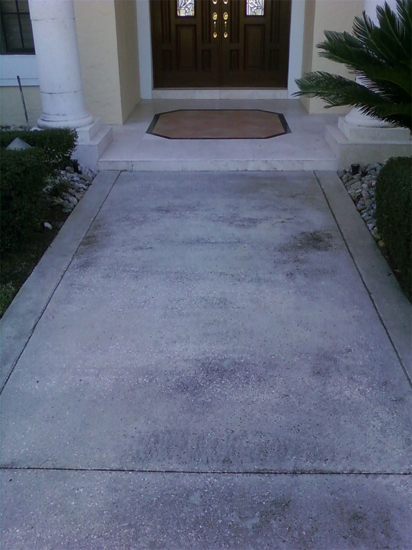 Concrete Sidewalk Before - Patriot SoftWash