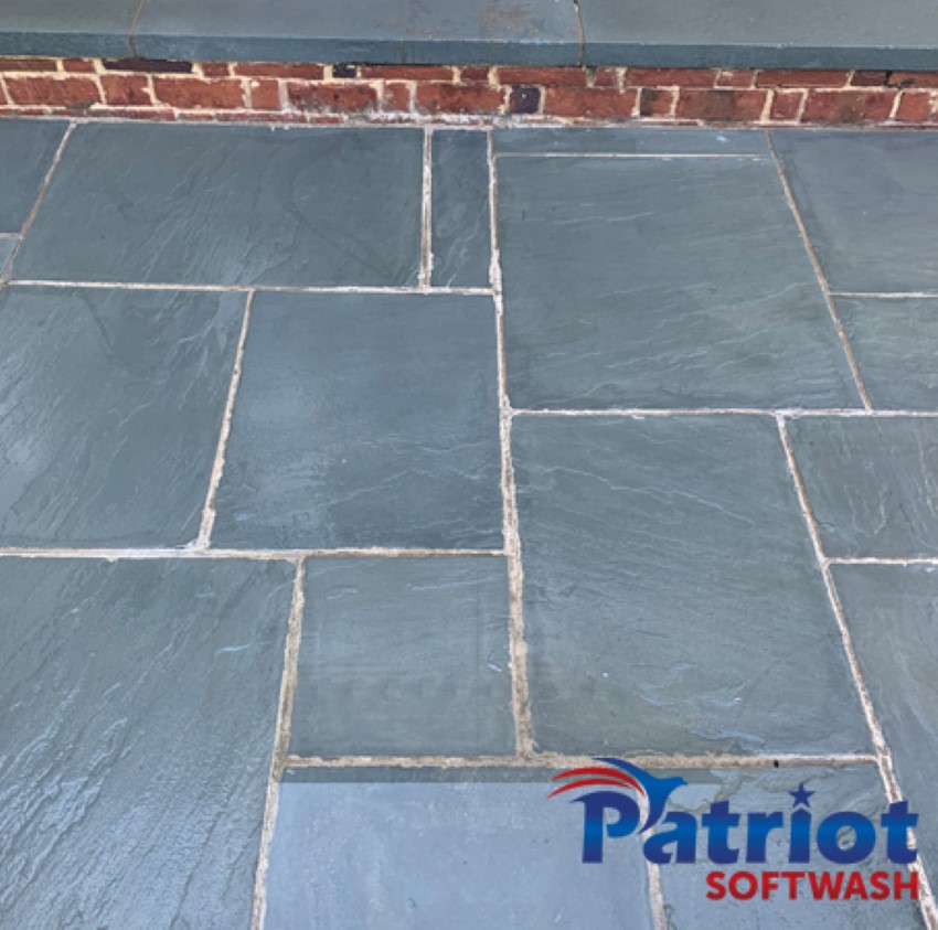 Concrete-Slate Pathways After - Patriot SoftWash