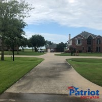 Austin Stone Concrete Path Before - Patriot SoftWash