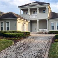 Clay Tile Roof & Brick Driveway Before - Patriot SoftWash