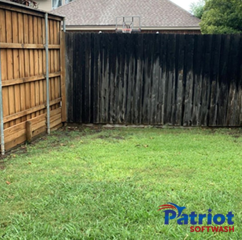 Wood Fence Wash Before - Patriot SoftWash